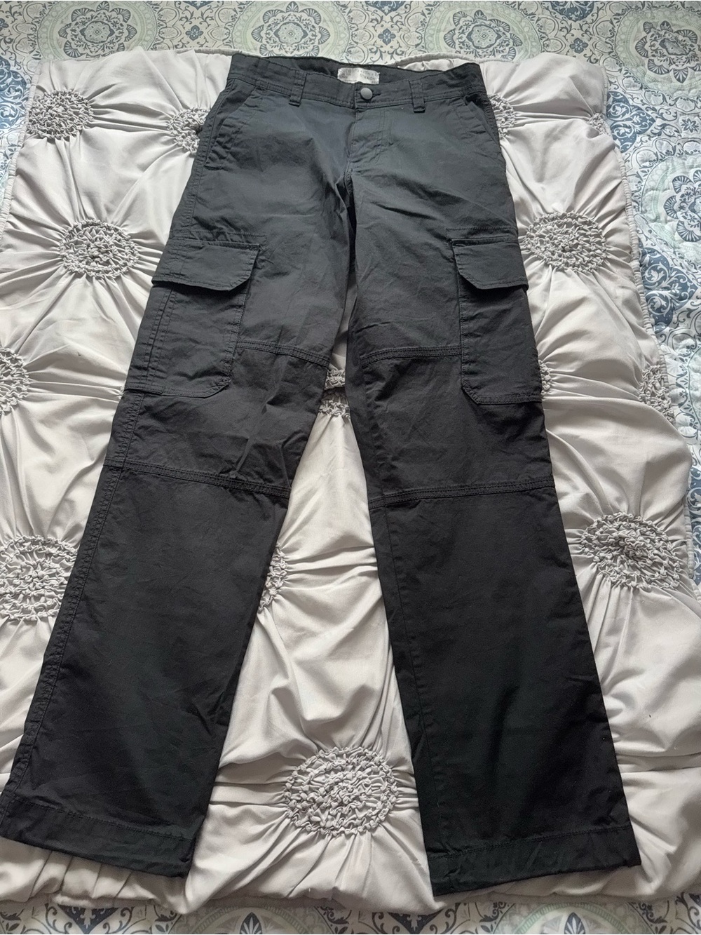 Denim&Co Black Cargo Pants with Multiple Flap Pockets